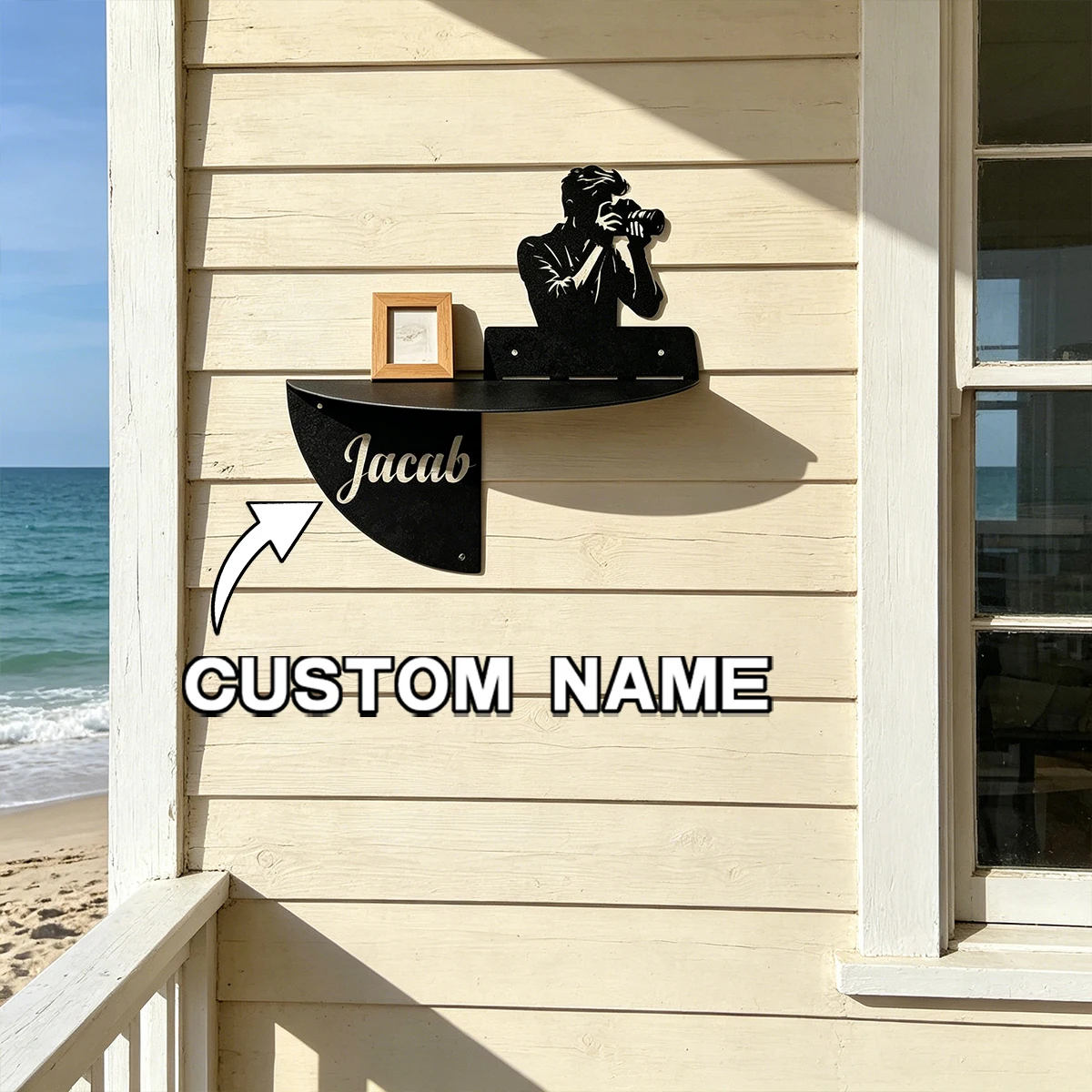 Custom Name photographer Metal Wall Shelf home decoration Holiday Gift,All Season Perfect DIY Idea Cheap home decor