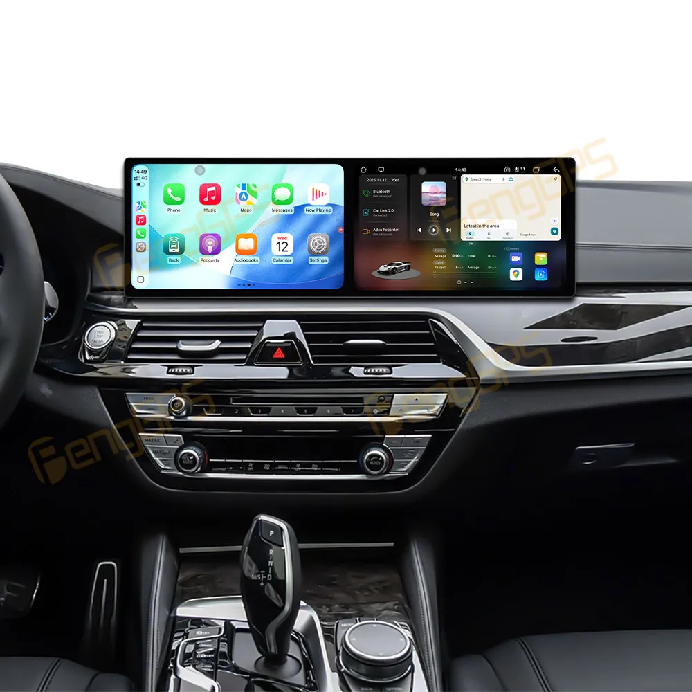 

Автомобильный радиоприемник CarPlay с двойным экраном 9,1 дюйма для BMW 5 серии 2018, мультимедийный плеер с сенсорным экраном, GPS-навигация, DSP Auto