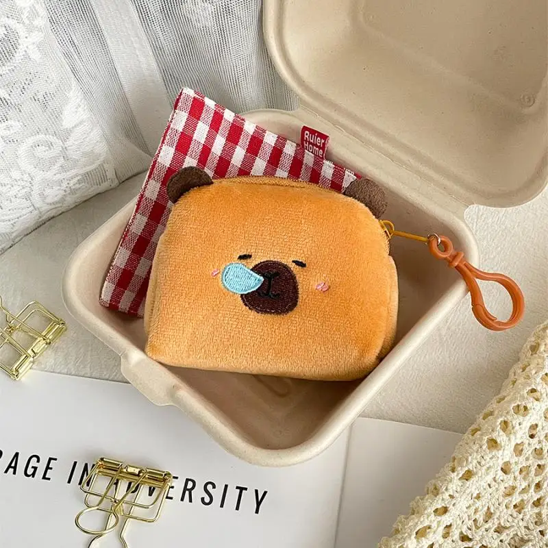 

Kawaii Capybara Plush Coin Purse - Cartoon Doll Money Change Pouch, Cute Small Wallet, Earphone & Key Storage Bag, Kid's Gift