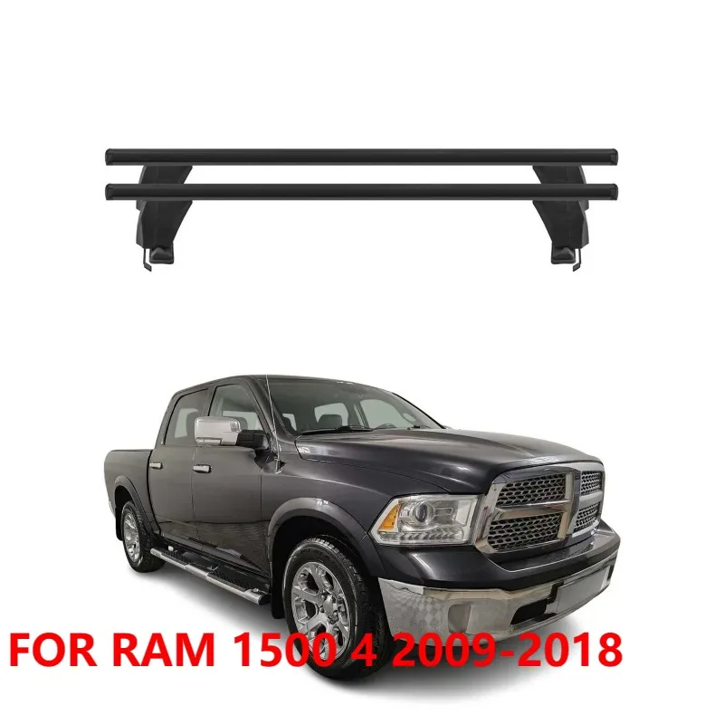 

Top Roof Rack Cross Bars For RAM 1500 4 2009-2018, 2Pcs Black Aluminum