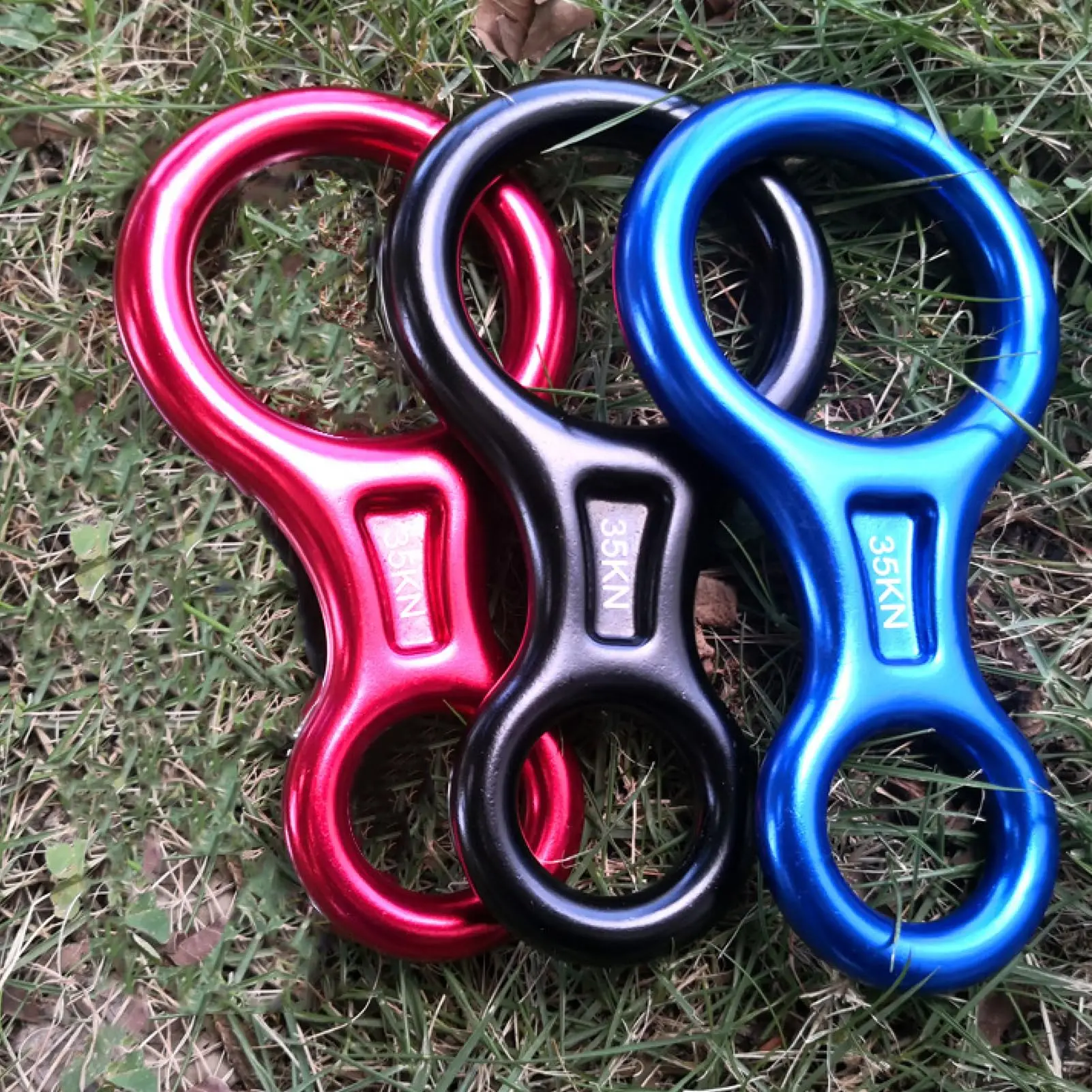 Descenso de aluminio de 8 anillos para exteriores, descenso de cuerda de escalada de alta resistencia, placa de aparejo pesada de 35KN, dispositivo de seguridad de aseguridad