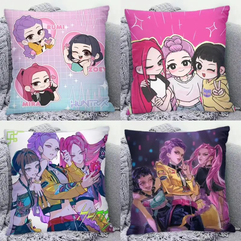 

Подушка в стиле аниме «Охотники на демонов», декоративная домашняя подушка с двусторонним принтом, квадратная подушка, украшение для дивана, спальни с сердцевиной подушки