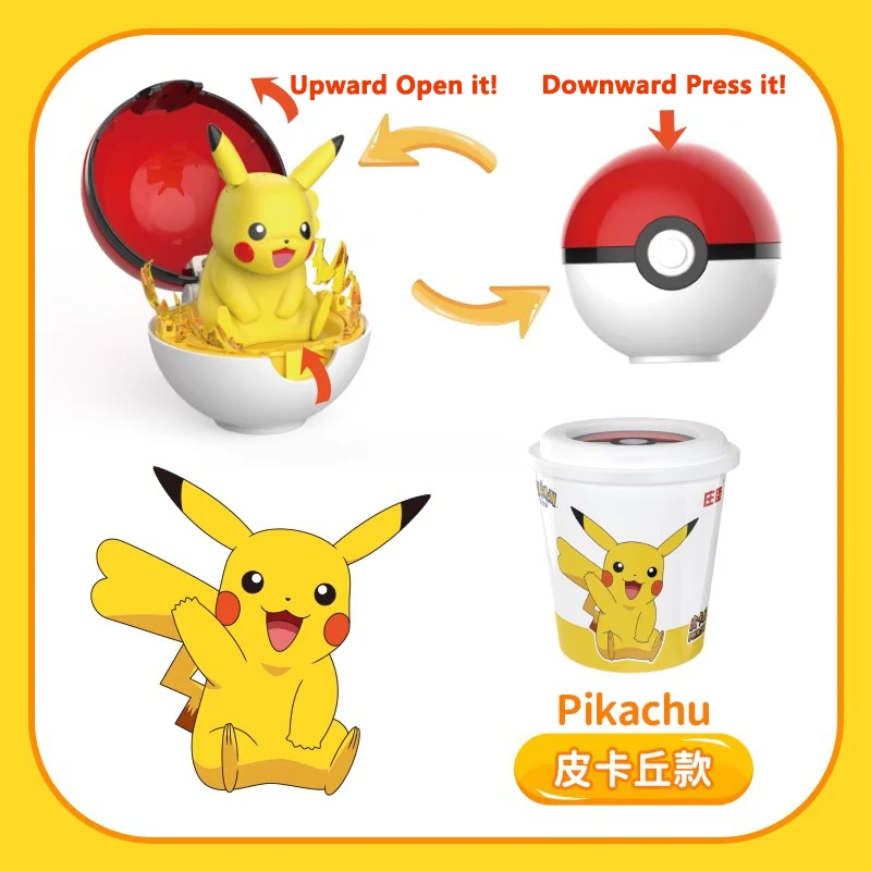 Pokemon Transform Toy Series Figurka anime Pikachu Piplup Mimikyu Cubone w kształcie kubka Zabawki dla dzieci Prezenty urodzinowe