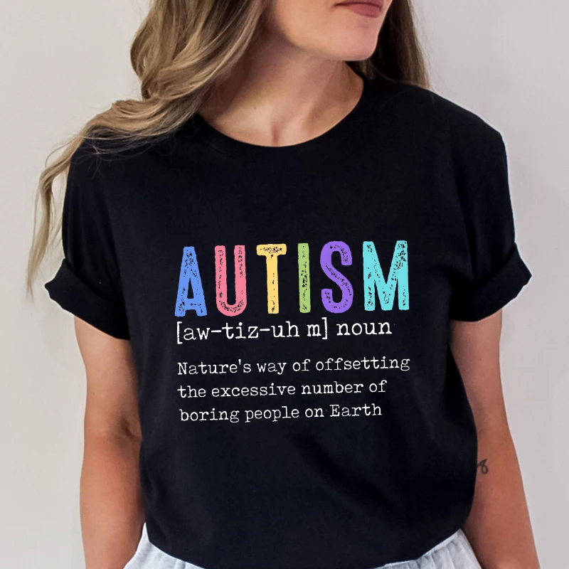 Autism Mom Shirt Autism Awareness T-shirts Neurodivergent ADHD T-shirts Special Education Teacher T-Shirt Fashion Casual Tops