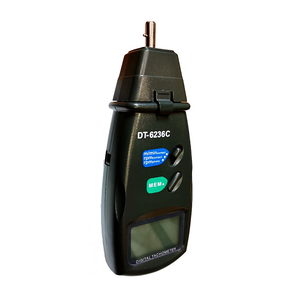 DT6236C Handheld Laser Tachometer Photoelectric/Contact 2-in-1 Speedometer Fan Motor Rotation Speed Tester RPM Measurement Meter