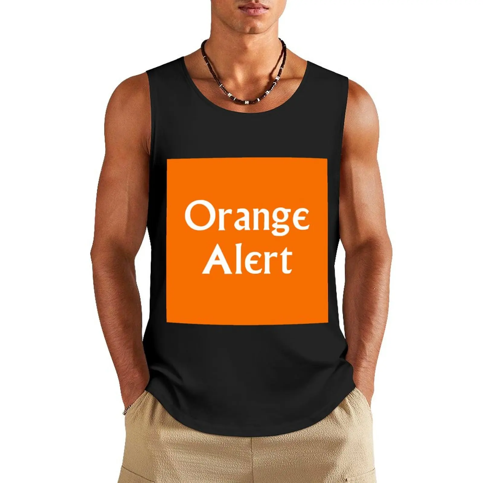 Orange alert Tank Top anime t-shirts bodybuilding clothes for men