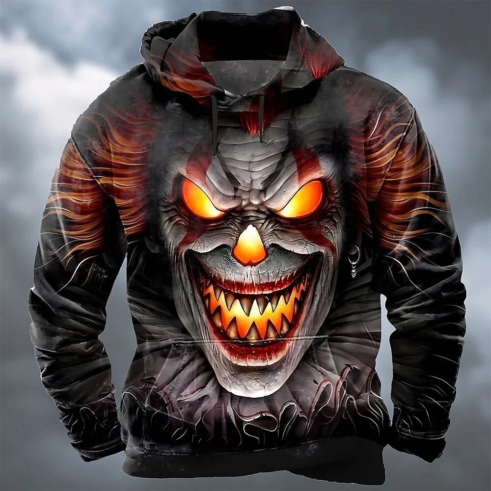 

Halloween Men's 3D Print skull Hoodie Sweatshirt Punk Exaggerated Long Sleeve Crew Neck Club Streetwear Fall Winter Designer top