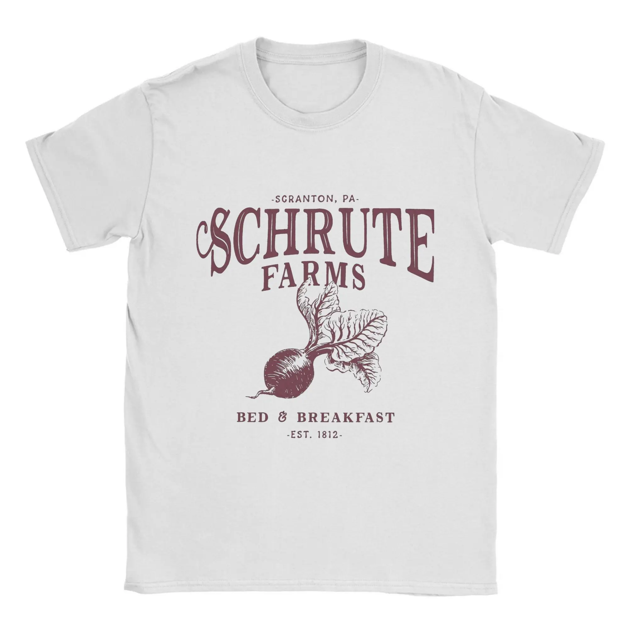 Fashion The Office T-Shirt for Men Round Collar Pure Cotton T Shirts Schrute Farms Short Sleeve Tees Gift Idea Clothes