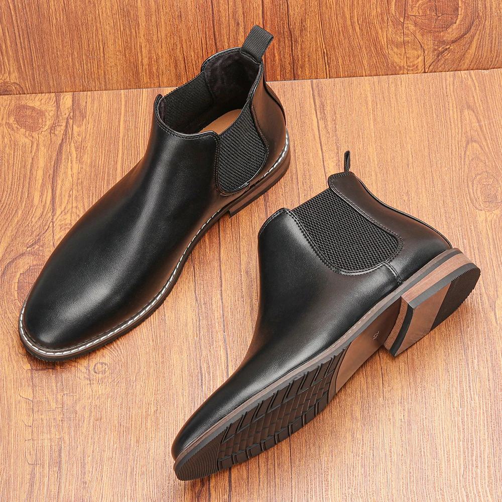 Comfortable Chelsea Boots for Men Fashionable Leather Footwear 2025 Brand Men's Boots