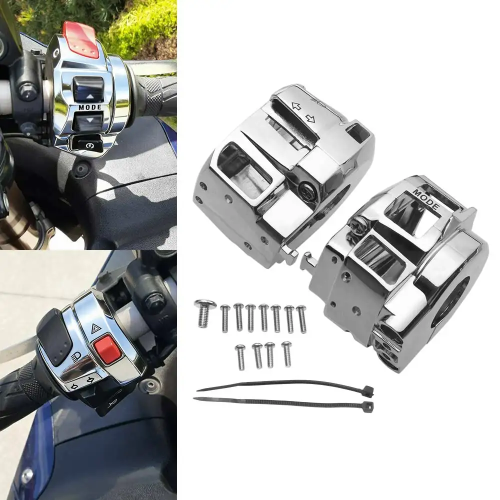 Motorcycle Chrome Handlebar Control Switch Housings Cover Kit For Suzuki GSX1300R Hayabusa GSXR 600 750 GSX-R 1000 2007-2012
