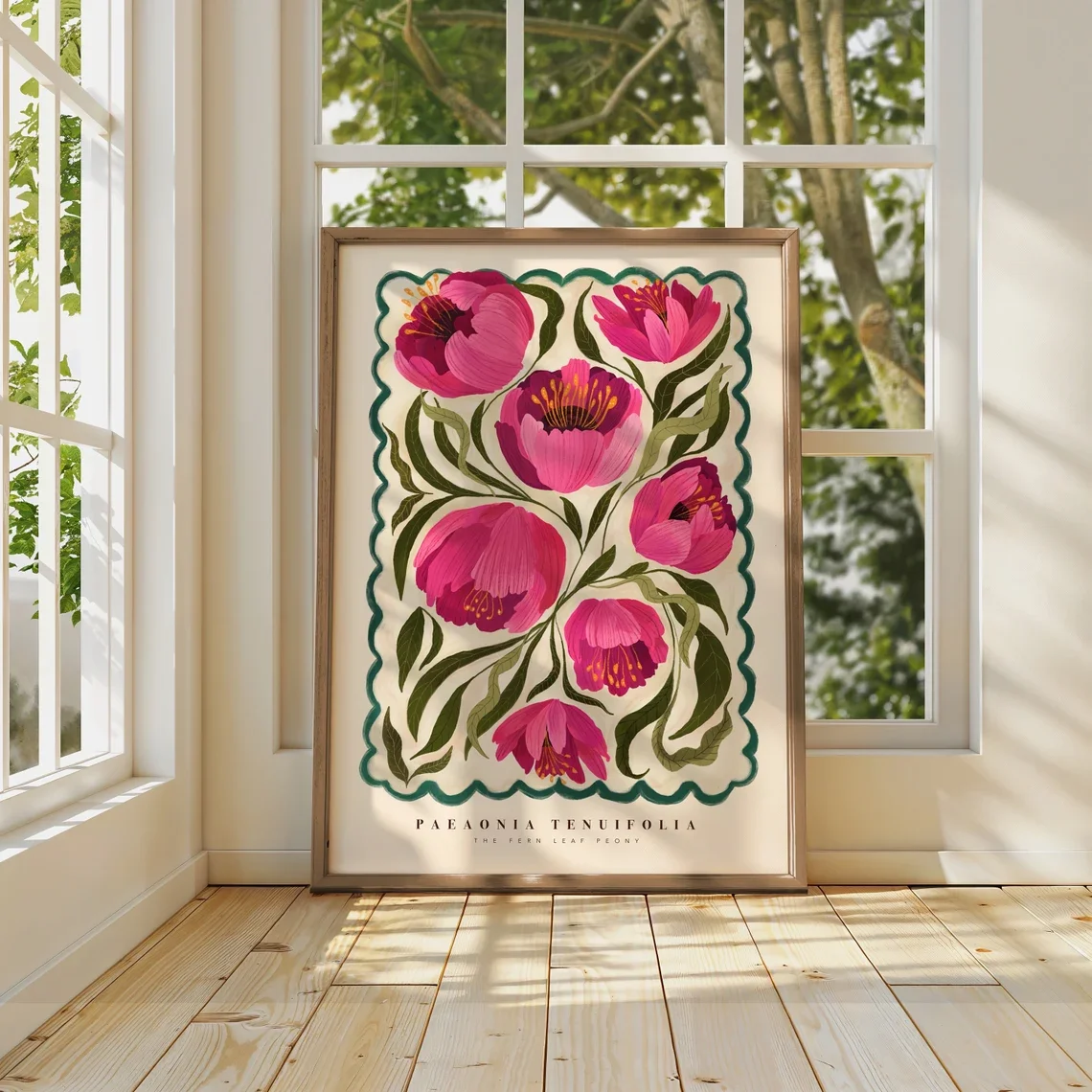 Summer Peony Art Print: Colourful Handrawn Floral Illustration