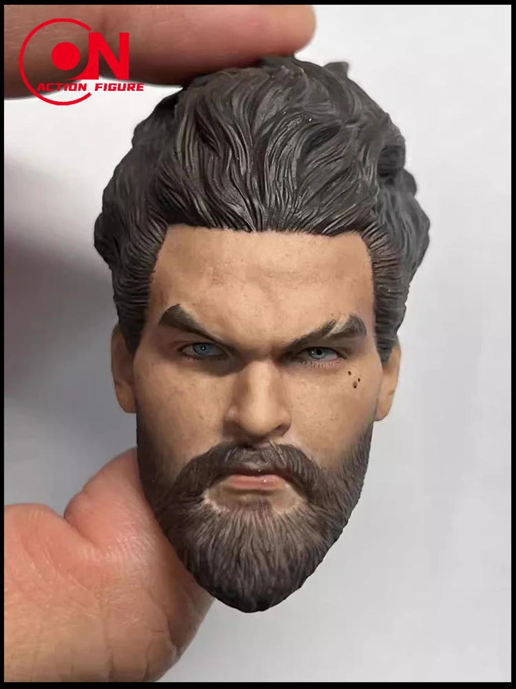 Em estoque escala 1/6 Jason Momoa cabeça masculina esculpida modelo de escultura para corpo de figura de ação masculina de 12 polegadas