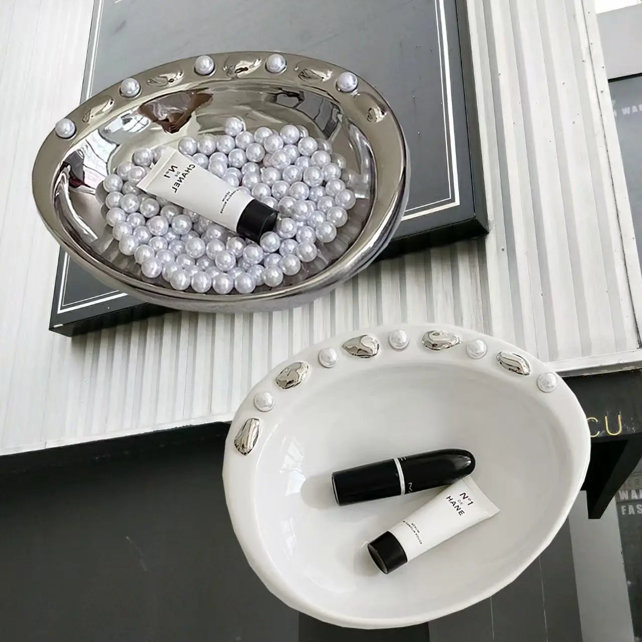 

Поднос в скандинавском стиле для гостиной, домашний поднос для хранения ключей, поднос для ювелирных изделий из жемчужной ракушки, чайный столик, входной поднос, фигурка, подарок