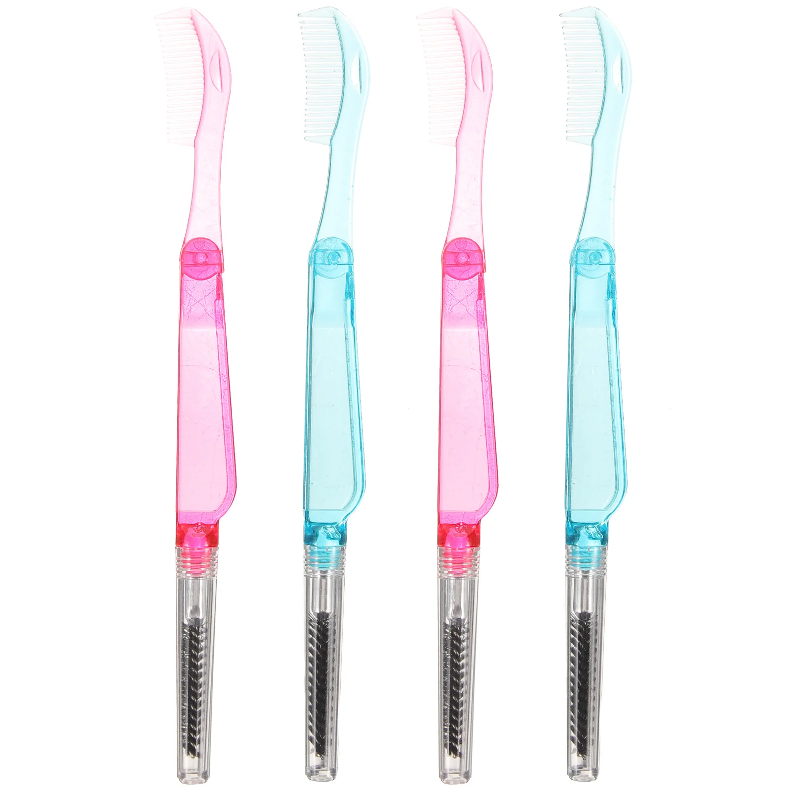 4 Uds. Mini cepillo de pestañas plegable portátil, juego de peine, herramienta de aseo de pestañas, aplicación de máscara de pestañas separadas