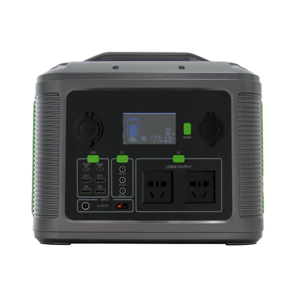 

2026 New Portable Power Bank Station 1200W Portable Power Station 220V/110V Lithium-Ion Solar Generator MPPT Flashlight For Outd
