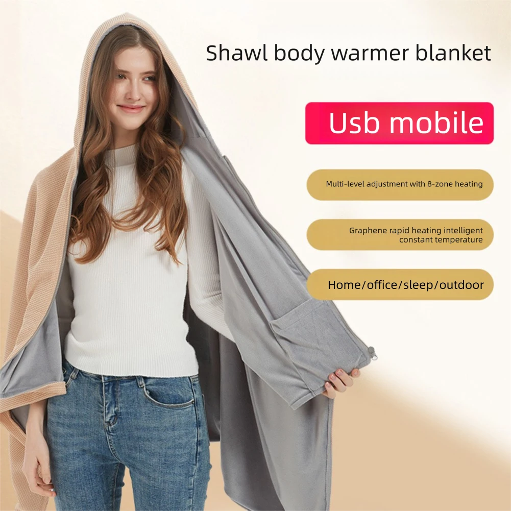 Heated Shawl Wraps,Electric Heating Blanket,Body Heaters Pad,USB Removable Washable And Wearable Comfortable Soft Warmer Pad