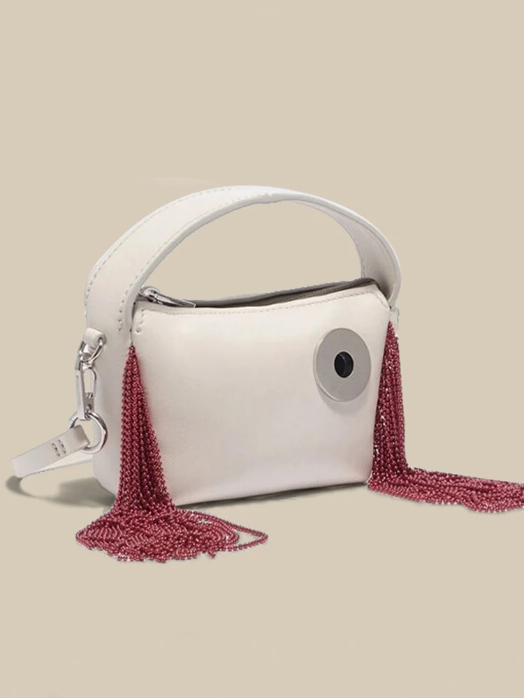 Tassel Bag for Women 2023 Fashion Trend Shoulder Bag Fashion Crossbody Bag Luxury Brand Metal Tassel Decorated Handbag
