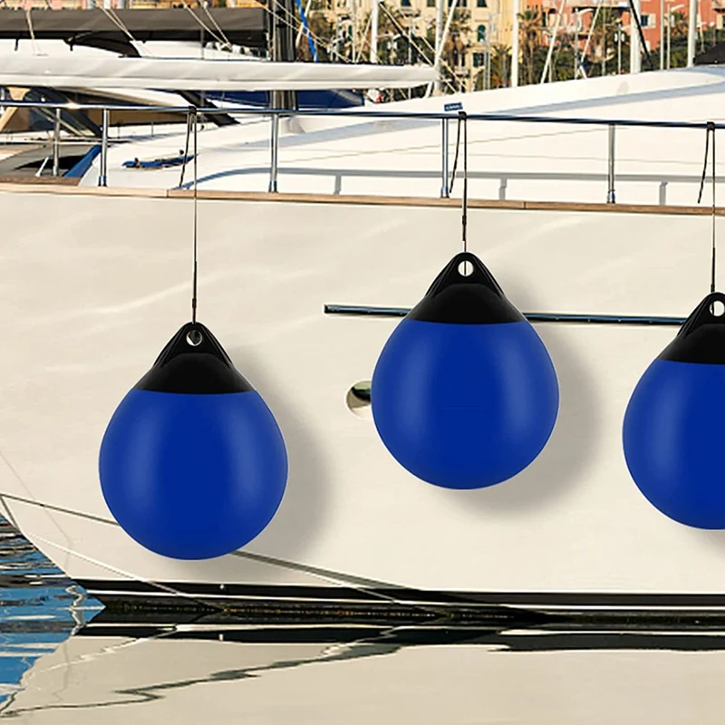 11.4In X 14In Round Boat Fenders,Mooring Buoy,Inflatable Dock Bumper Balls, Mooring Ball For Boats,For Kayak(2Pack)