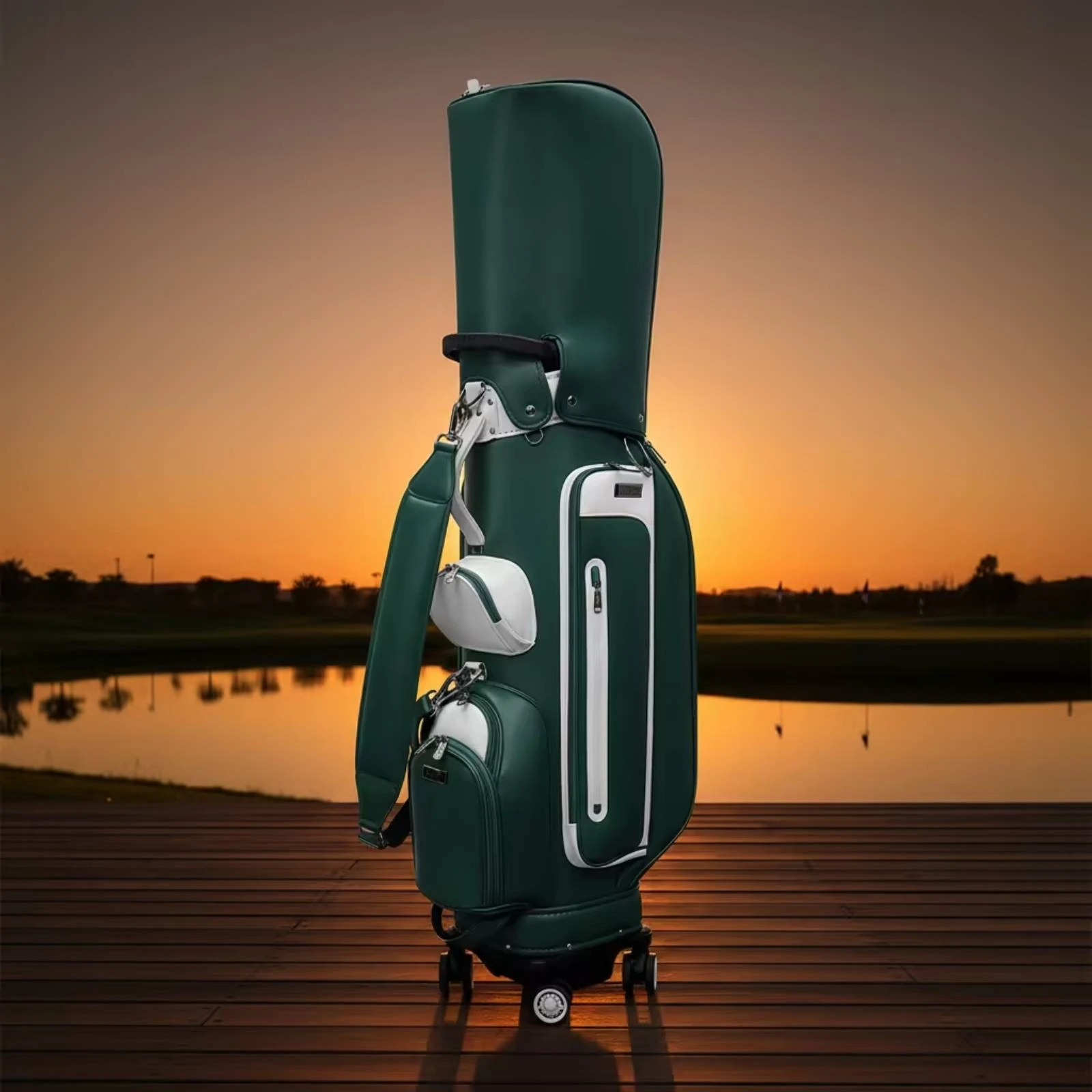 Golf Bag with Retractable Handle Waterproof Golf Cart Bag with Wheels Portable Long-Lasting for Golfers
