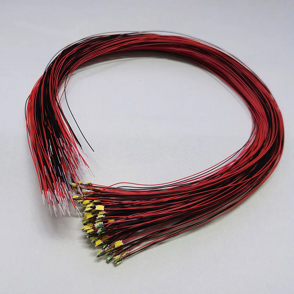 

10pcs 0805 FLASHING LED SMD Lamp Wired Micro Litz Led Pre-soldered Chip Wired 30cm 3V Railway Model Toy Light DIY Leads Wires