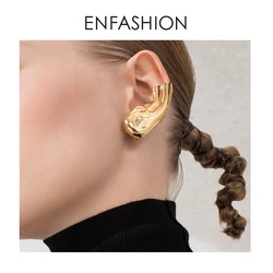 ENFASHION Punk Earlobe Ear Cuff Clip On Earrings For Women Gold Color Auricle Earings Without Piercing Fashion Jewelry E191121