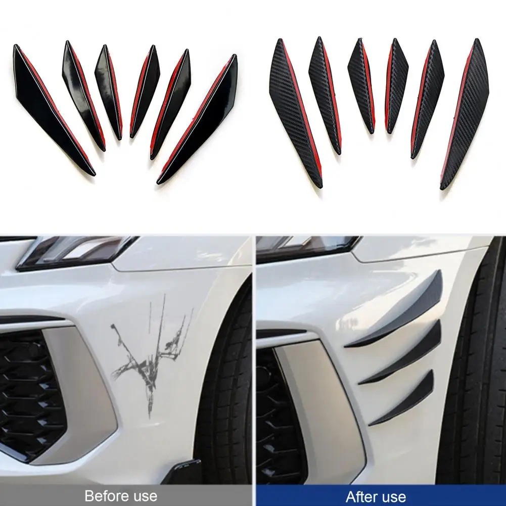 6 Pcs Car Spoiler Splitters Decorative Protect Vehicle Edge Car Tuning Canard Universal Front Bumper Lip Car Accessories