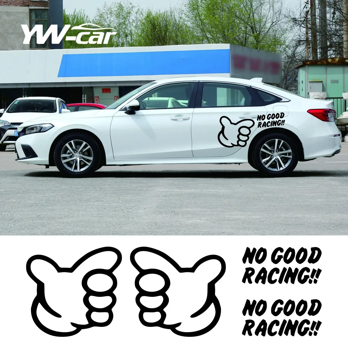 

Styling JDM No Good Racing Finger Decal Kanjo Window Body Door Sticker Vinyl Graphics for Fit Civic EK Gtr R32 R34 GK5 Odyssey