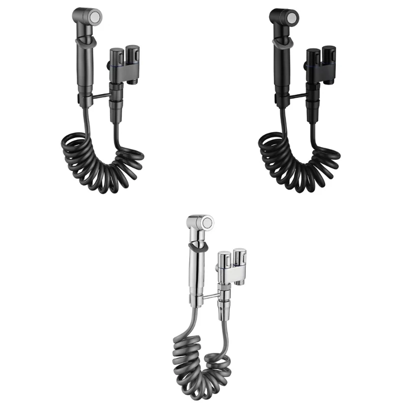 HandHeld Bidet Sprayer Double Outlet วาล์วผสมท่อยืดหยุ่นสำหรับห้องน้ำ