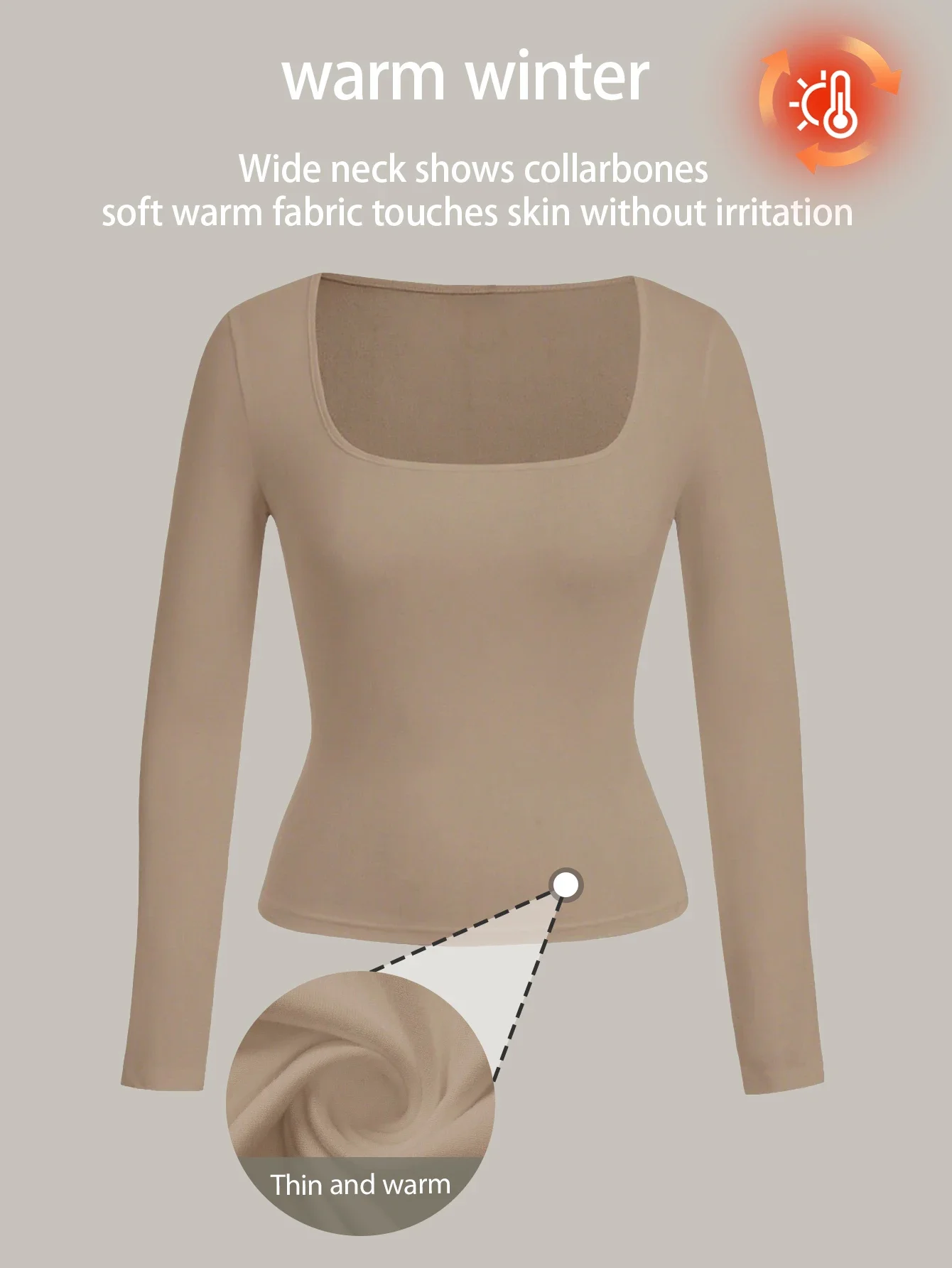 

Женский базовый топ, теплая одежда с квадратным воротником, многофункциональное нижнее белье, отдых для йоги, антистатический мягкий