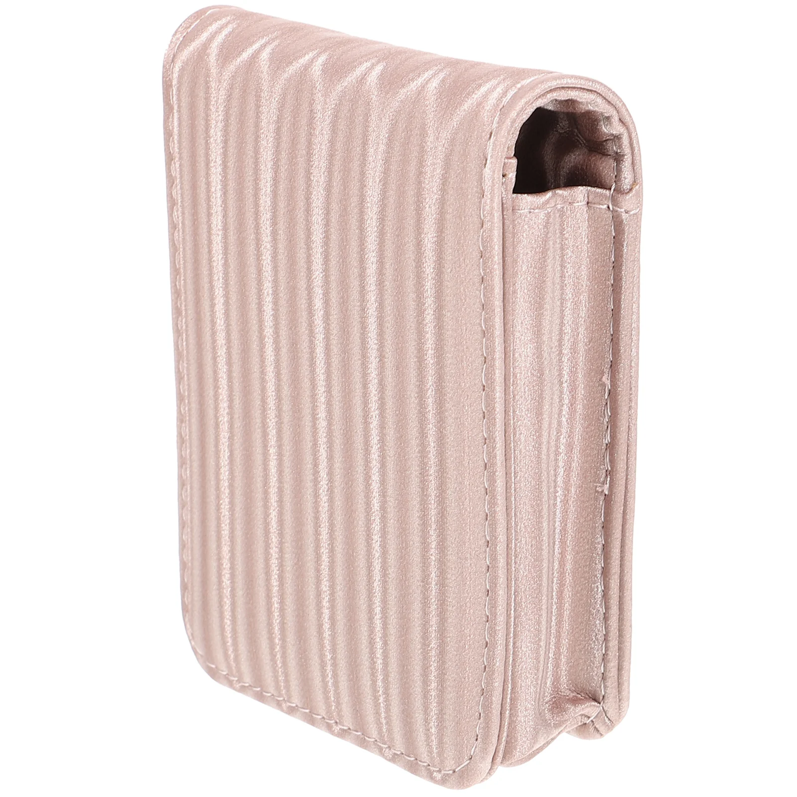 

PU Small Lipstick Storage Case Shockproof Button Closure Built-in Mirror Mini Bag Portable Gift for Lover