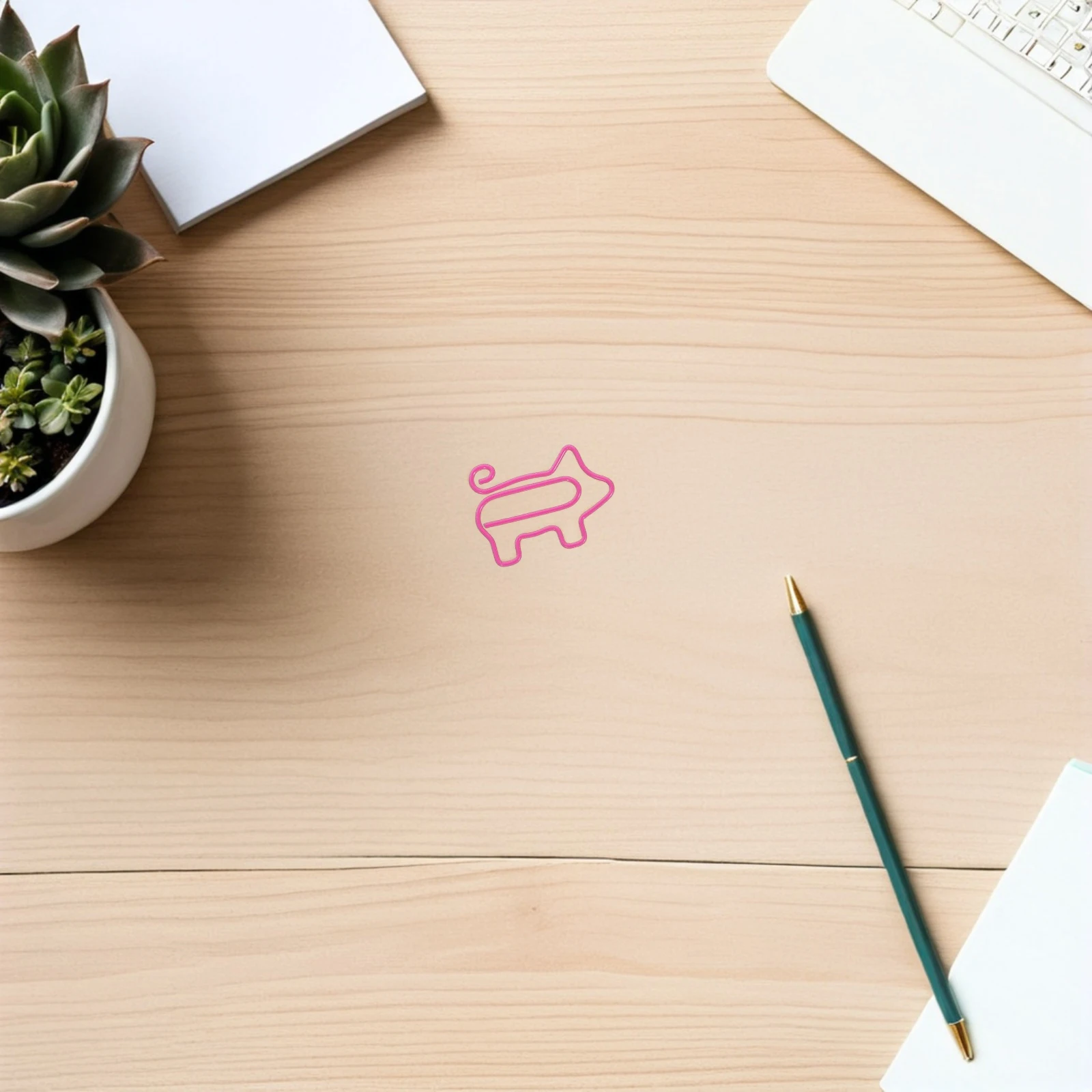 

50pcs Pig Shaped Paper Clips Metal Cartoon Office School Stationery Holder For Files Letters Money Folders Home