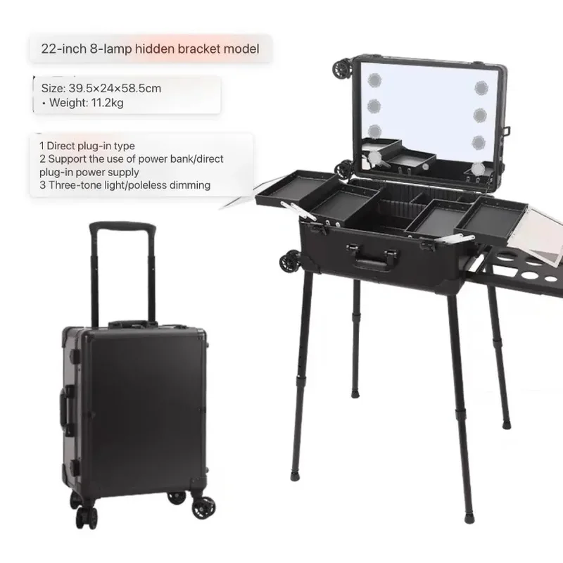 22 24 Inch Foldable Aluminum Artist Kit for Storing s and care Makeup Tools