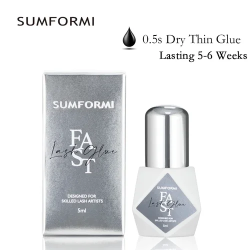 Imagen 2 del producto Sumformi pegamento para extensión de pestañas 5ML 0,5 s adhesivo para pestañas negro fino y seco pegamento para pestañas de bajo olor suministros para extensiones de pestañas al por mayor