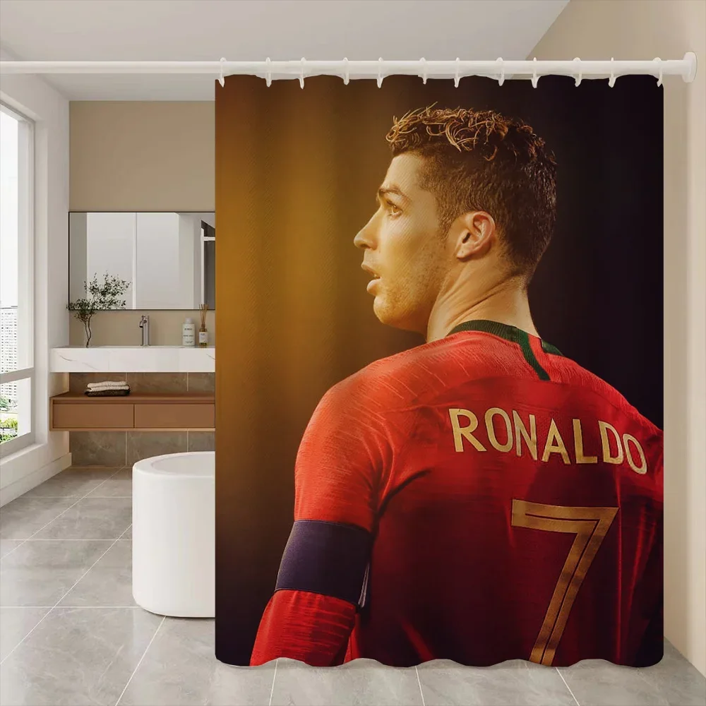 Curtains for Bathroom Shower Curtain C-cristiano-r-ronaldo Accessories Bath Waterproof Fabric Set the Anti-mold Opaque Washable