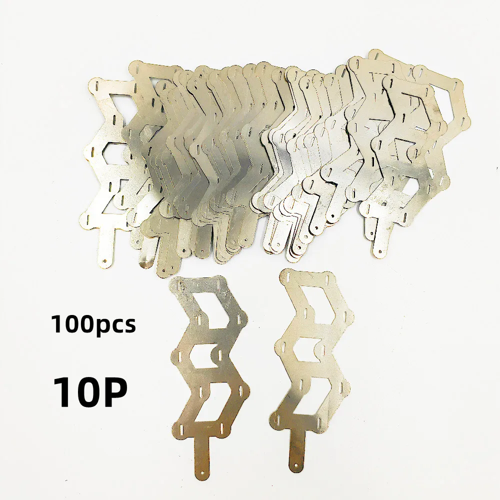 100 SZTUK niklowanych baterii 18650 typu W z niklowaną zakładką 10P lub 5P w kształcie litery W Pas niklowy 18650 Cylindryczny pas niklowy do zgrzewarki punktowej