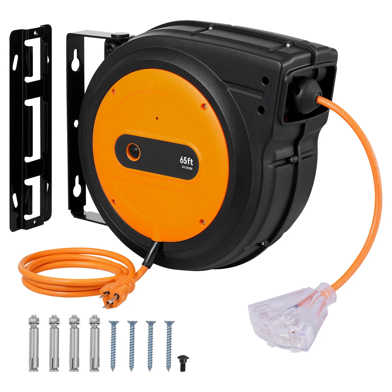 بكرة سلك تمديد قابلة للسحب بكرة سلك الطاقة 65FT 12AWG 3C SJTOW