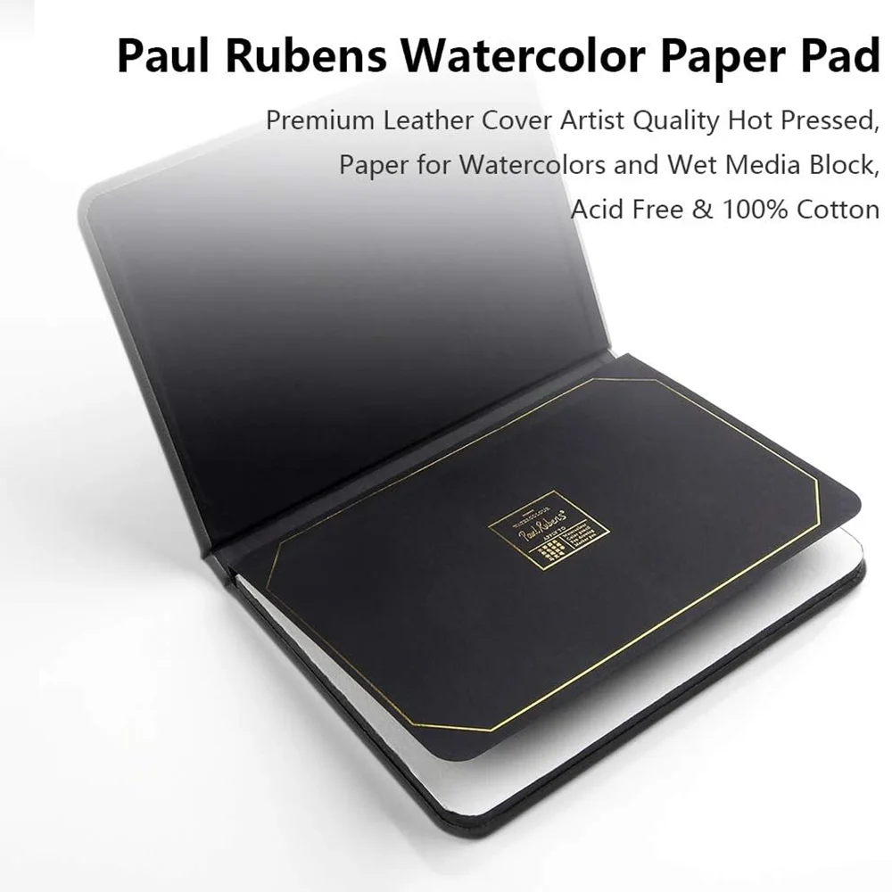 Paul Rubens Watercolor Book 100% Cotton 16K 32K Premium Leather Cover Drawing Watercolors Paper Art Supplies School Supplies