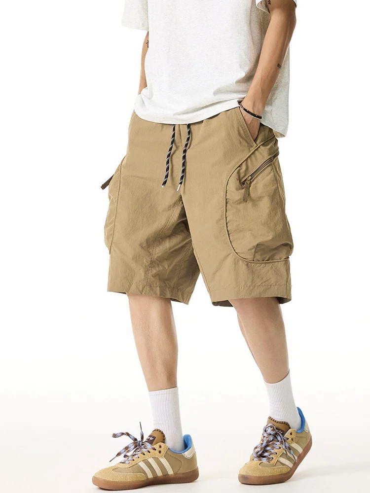 

Waterproof Men's Workwear orts Summer Outdoor Qui Dry Multi ket Casual American Sle Five-Quarter Pants Loose Fit Str...