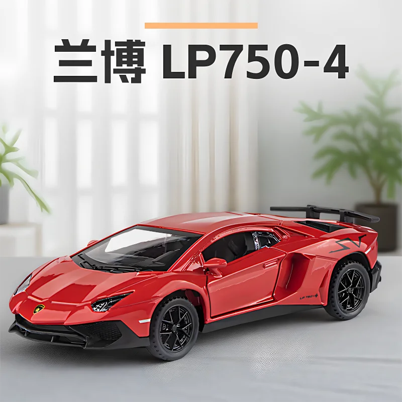 1:32 Divo aleación Lambor LP750 modelo de juguete Diecast puerta de coche Openend con luz de sonido tirar hacia atrás coches deportivos en miniatura recoger regalo de niño