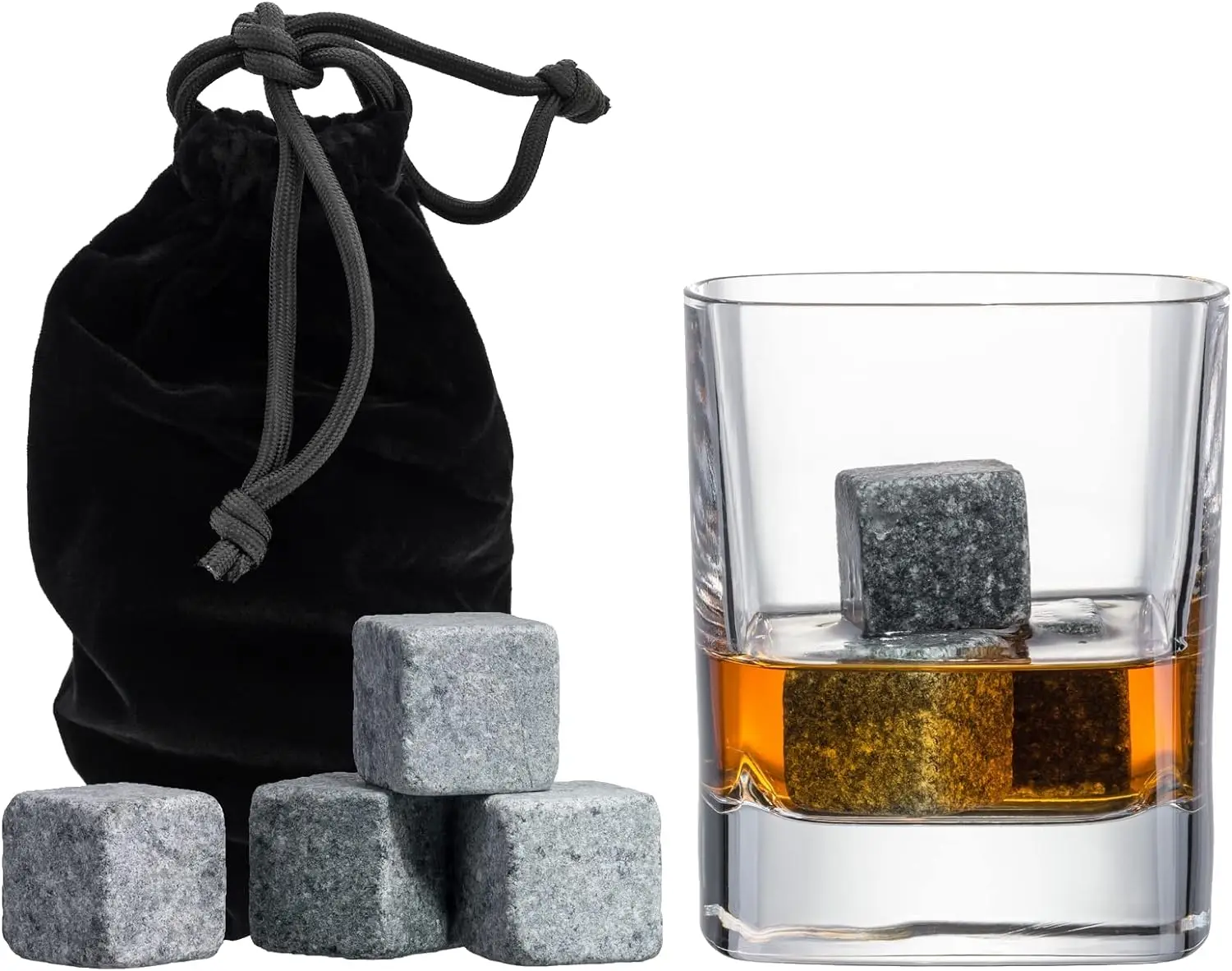 6PCS Natural Granite Whiskey Stones Sipping Ice Cube Whisky Stone Wine Rocks Cooler Wedding Gift Favor Christmas Bar Accessories