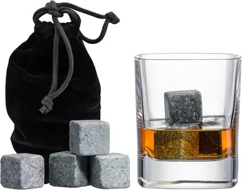 6 STKS Natuurlijke Graniet Whisky Stenen Nippen Ijsblokje Whisky Steen Wijn Rotsen Koeler Huwelijkscadeau Gunst Kerst Bar Accessoires
