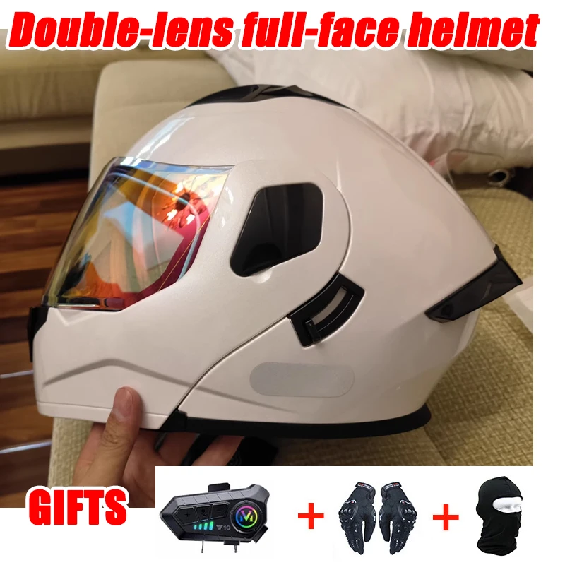 

Мотоциклетный откидной шлем, профессиональный гоночный ABS, модульный двойной объектив, Bluetooth-шлемы, сертификация DOT, Cascos Para Moto 헬멧