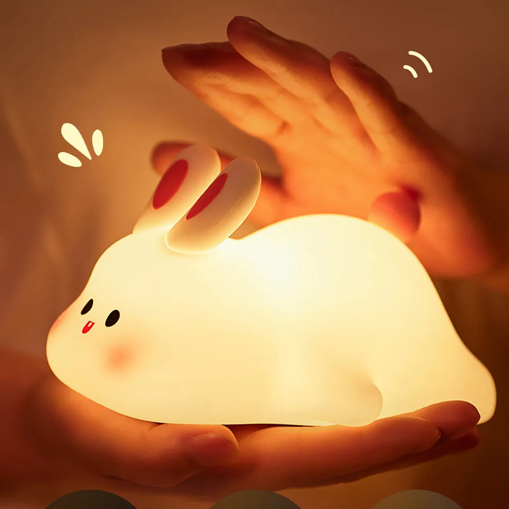 Silicone Night Light Bedside Atmosphere Light USB Dimming Charging Touch Light Drinking Water Feeding Lighting Girlfriend Gifts