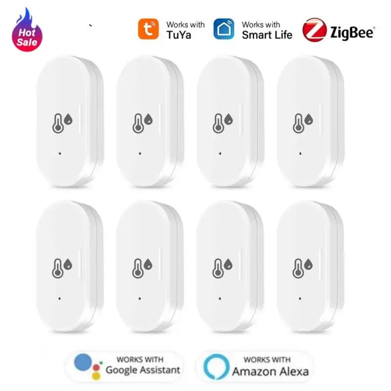 Tuya ZigBee 3.0 Temperature Sensor Real-time Monitor Humidity Detector Portable Battery Powered Smart Home For Alexa Google Home