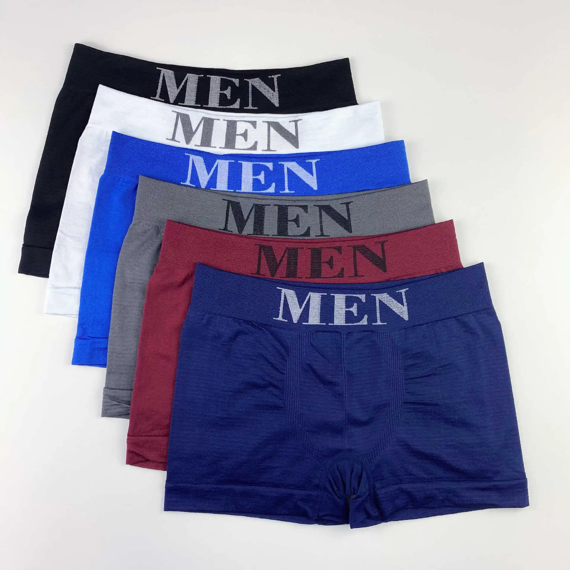 10PCS Men's Mid Rise Underwear Seamless Polyester Boxers Men's Underwear