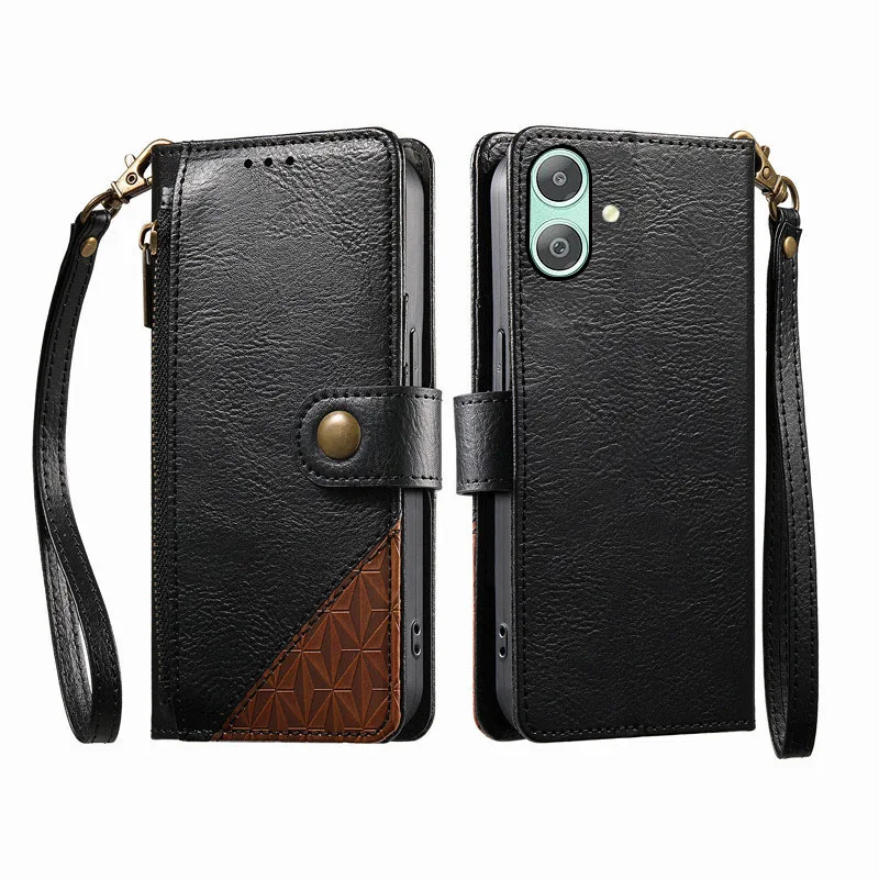 Color-blocked leather Card Slot Wallet Cover For Samsung Galaxy A12 Nacho A12s A10 A11 A10s A05 A05s A02s A02 A01 Phone Case