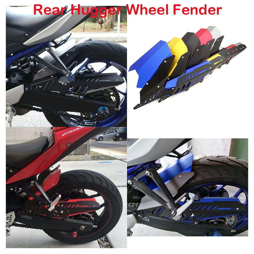 

Fits for Yamaha YZF R3 R25 YZF-R3 ABS YZF-R25 2015-2024 Motorcycle Fender Rear Wheel Hugger Mudguard And Chain Guard Kits