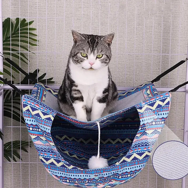 

Outdoor Cat Hammock Summer Double-layer Rabbit Hammock Upper Cooling Ice Silk Cushion For Small Animals Rabbit Cat Cage Ferret