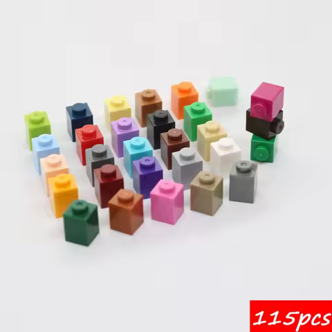 115PCS MOC 3005 1x1 Bricks Building Blocks High-Tech Plate Board Assemble Educational Particle Idea Toys Children Birthday Gifts