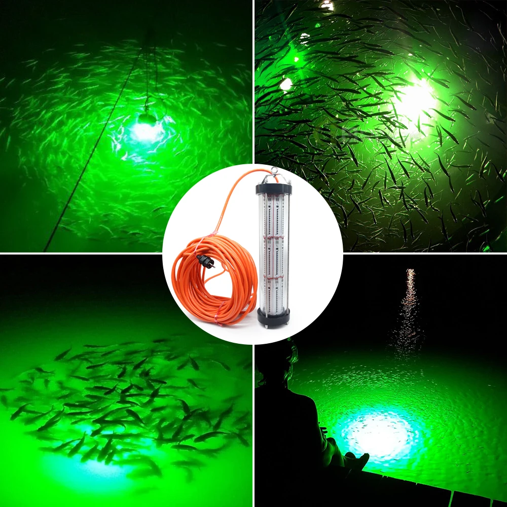 High Power 1000W 2000W 3000W led fishing light lamp Attractive Marine Boat  Underwater White Green Squid LED Fishing Light